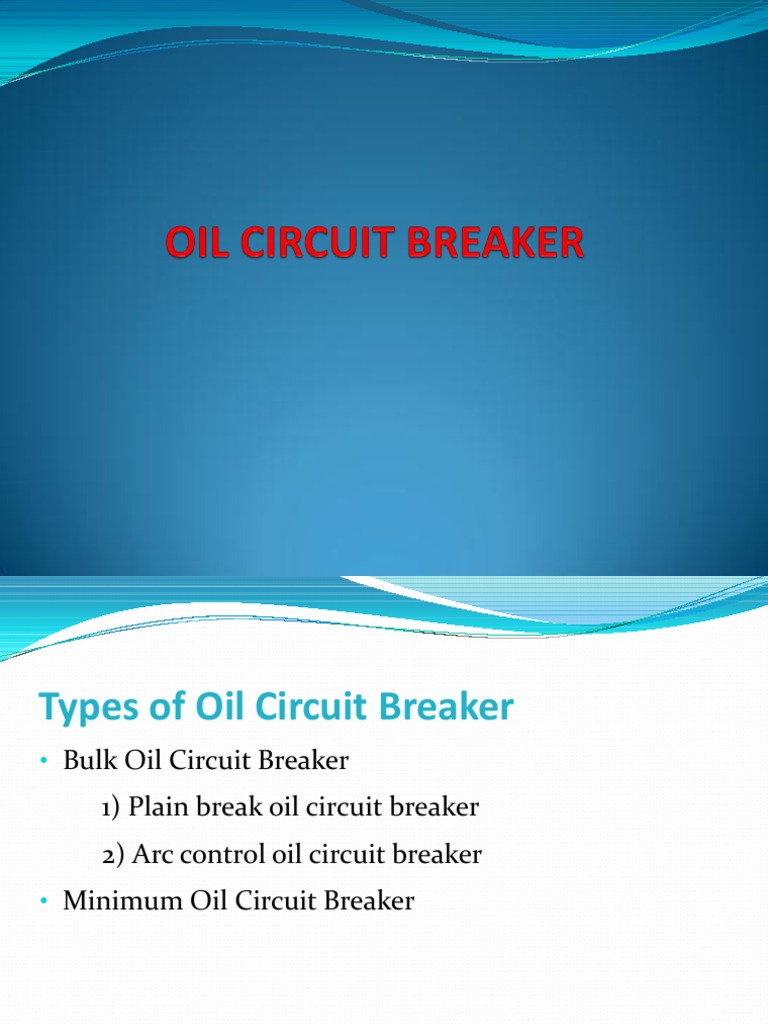 Oil C.B PDF Electric Arc Electrical Engineering