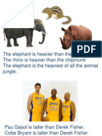 The Elephant Is Heavier Than The Rhino. The Rhino Is Heavier Than The Chipmunk The Elephant Is The Heaviest of All The Animal Jungle