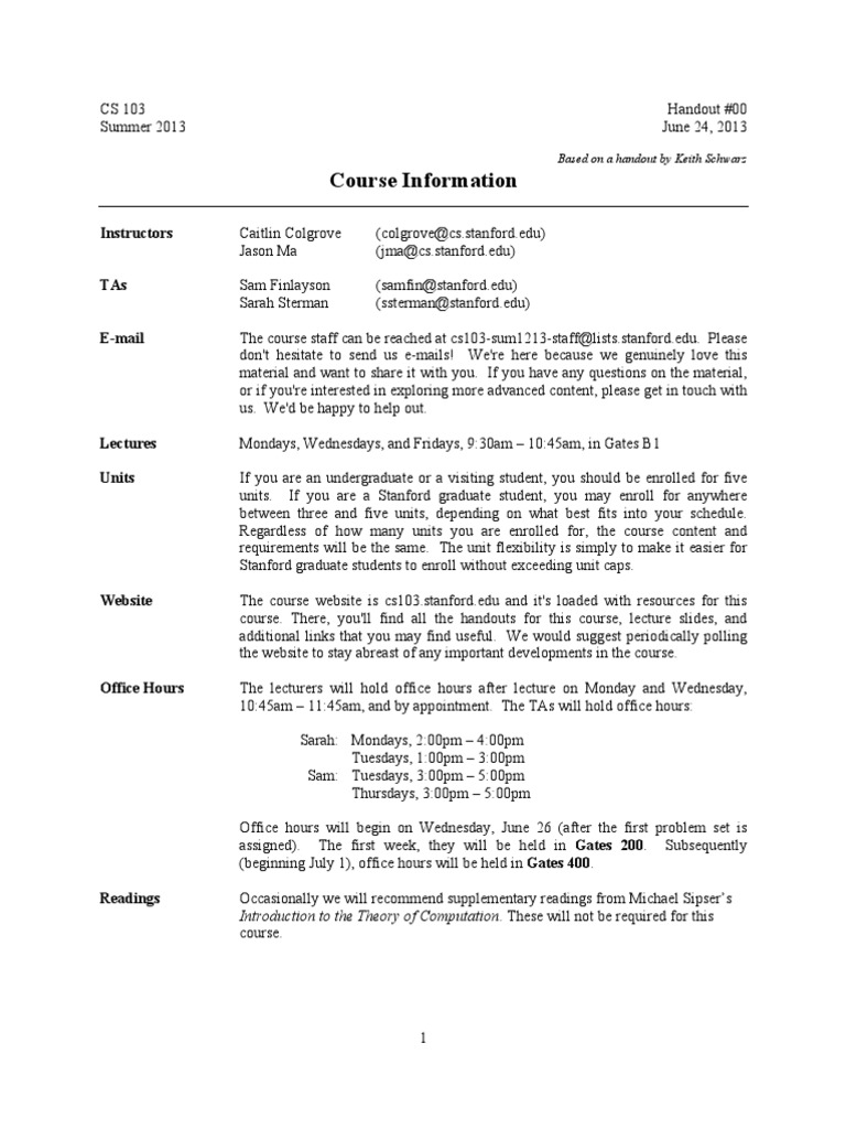 000 Course Information | PDF | Homework | Test (Assessment)