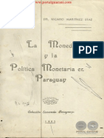 La Moneda y La Politica Monetaria en Paraguay - Dr. Nicasio Martinez Diaz - 1985 - Portalguarani