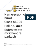 Name-Prabhjot Bawa Class-A6005 Roll - No.-A09 Submittedto-Mr - Chandra Parkash