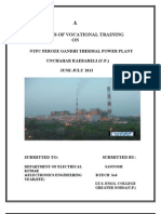 Synopsis of Vocational Training ON: NTPC Feroze Gandhi Thermal Power Plant Unchahar Raebareli (U.P.) JUNE-JULY 2013