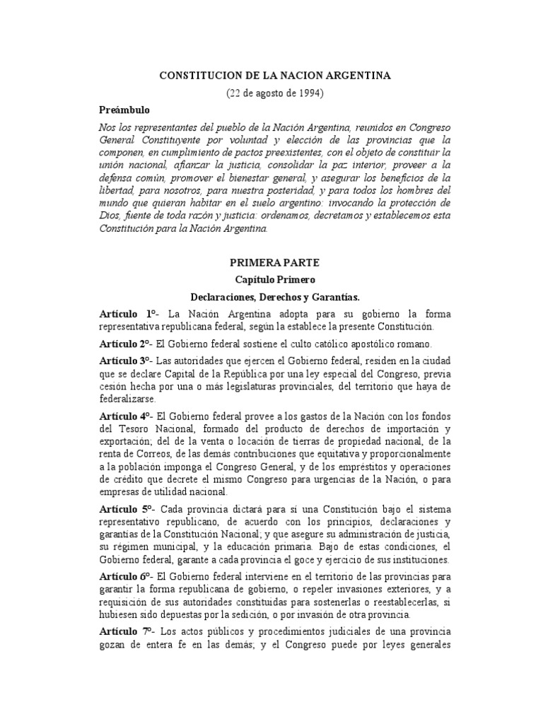 Constitucion Nacional | PDF | Presidentes de los Estados Unidos ...