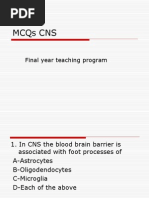 Mcqs CNS: Final Year Teaching Program