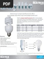 Download Daylite 50 70 and 100 watt incandescent light bulbs by Matrix Energy SN16553195 doc pdf