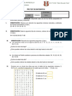 Pre Test de Matemática