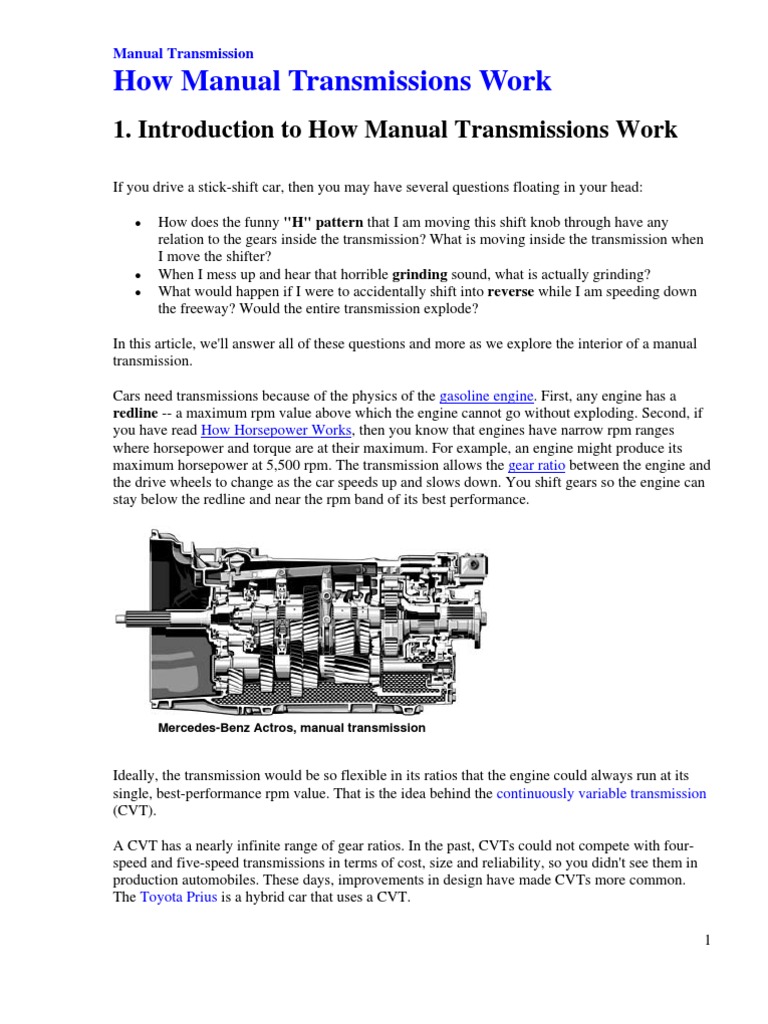 How Manual Transmissions Work | Manual Transmission | Transmission
