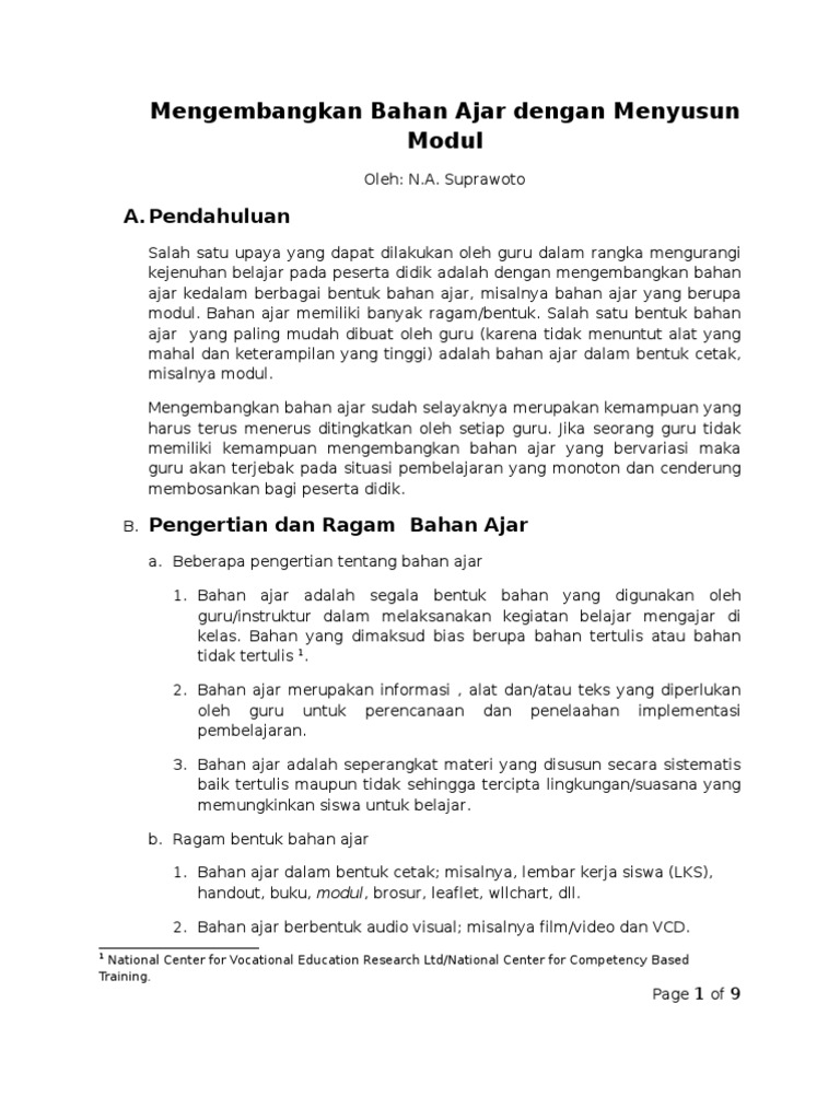 Contoh Pendahuluan Buku Ajar Guru Paud