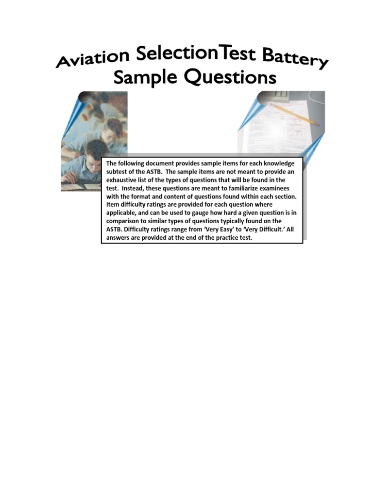 ASTB - SampleQuestions JUL 2011 | PDF