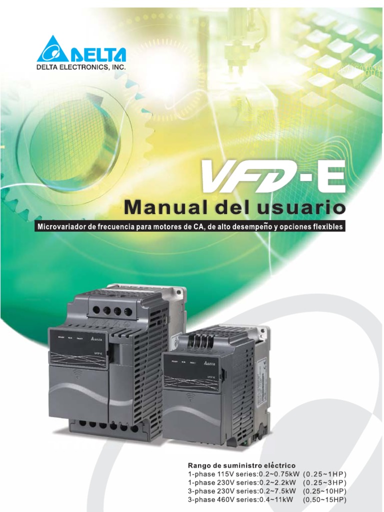 Delta Vfde Manual Sp Corriente alterna Controlador lógico