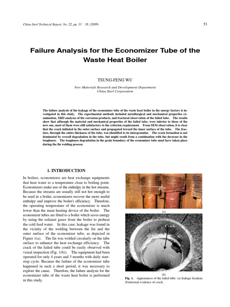 Failure Analysis of Economizer PDF PDF Boiler Ultimate Tensile