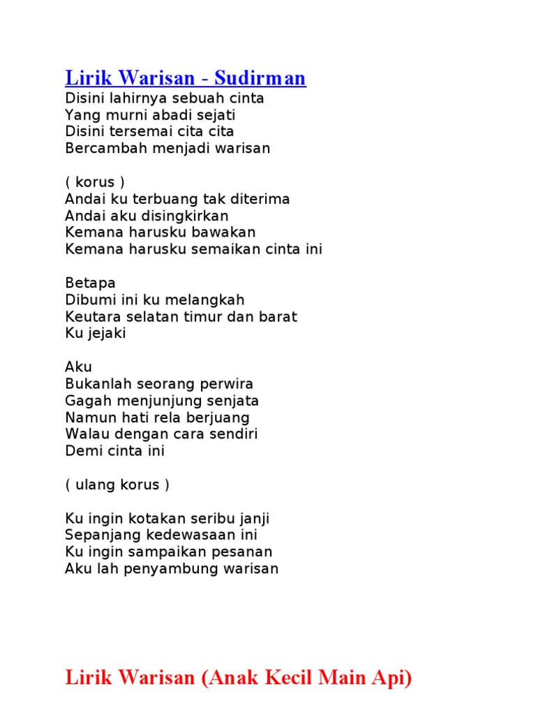 Lirik Warisan Pdf