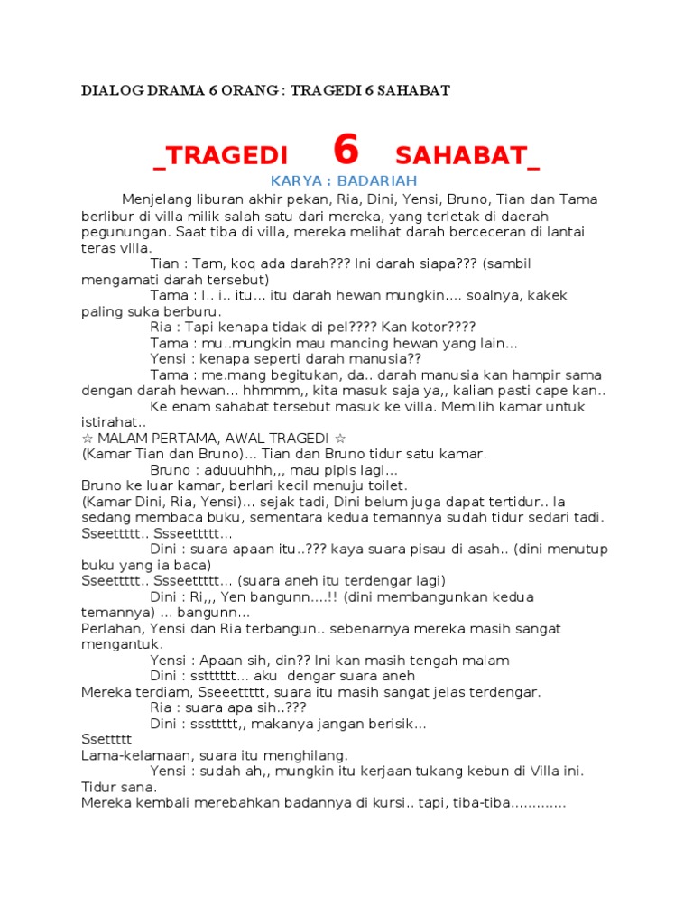 Contoh Drama 6 Orang Aneka Macam Contoh