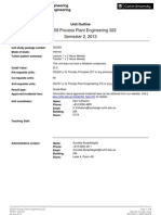 Unit Outline Process Plant Engineering