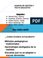 EQUIPOS DE GESTIÓN Y PROYECTO EDUCATIVO