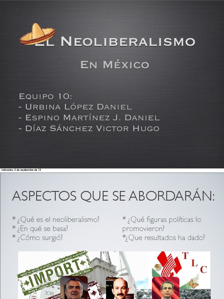 Neoliberalismo en Mexico Neoliberalismo México