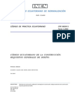 Código Ecuatoriano de La Construcción. Requisitos Generales de Diseño - Parte 1