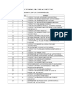 M Com Cost Accounting Project Topics