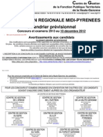 Calendrier Concours PDF