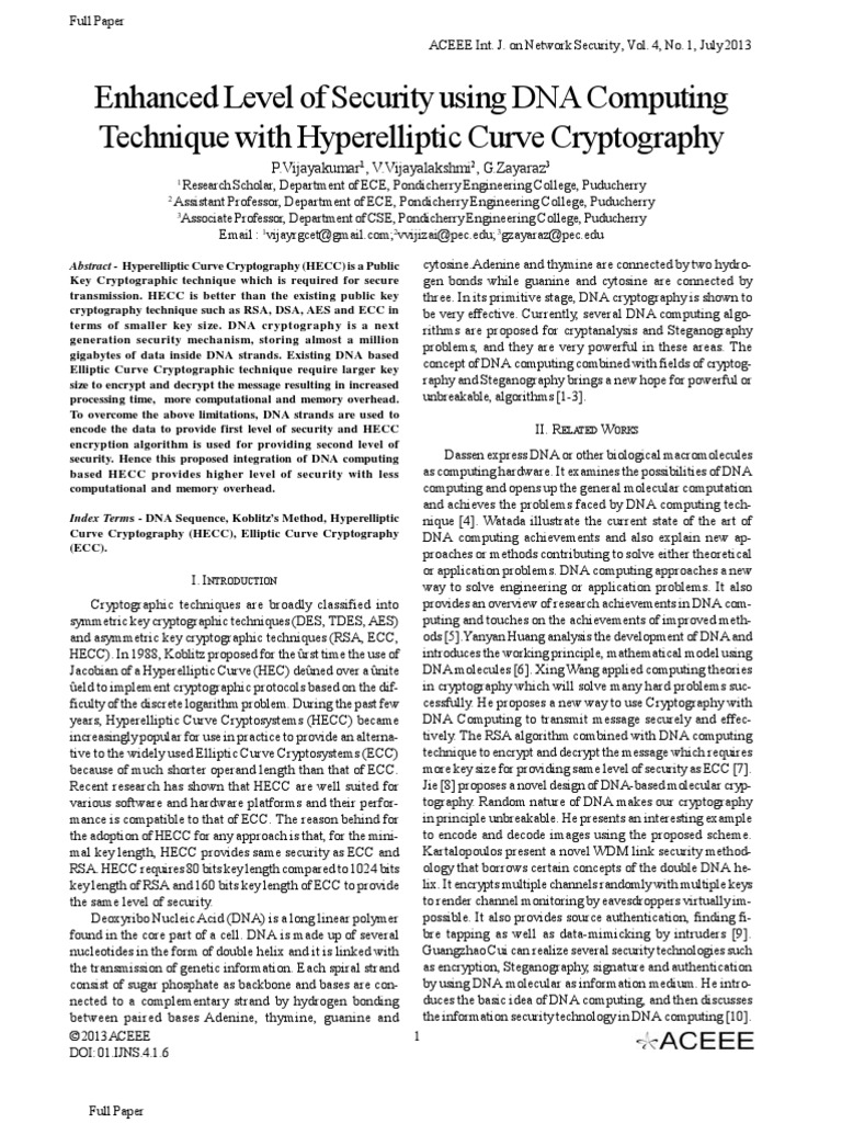 Enhanced Level of Security Using DNA ComputingTechnique With ...