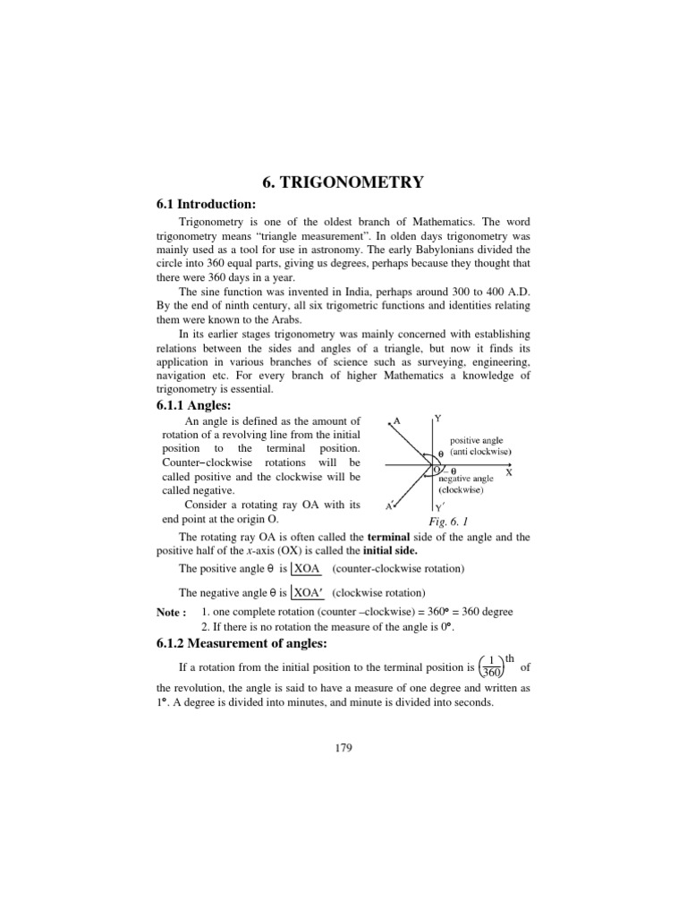 6 Trigonometry | PDF | Trigonometric Functions | Sine
