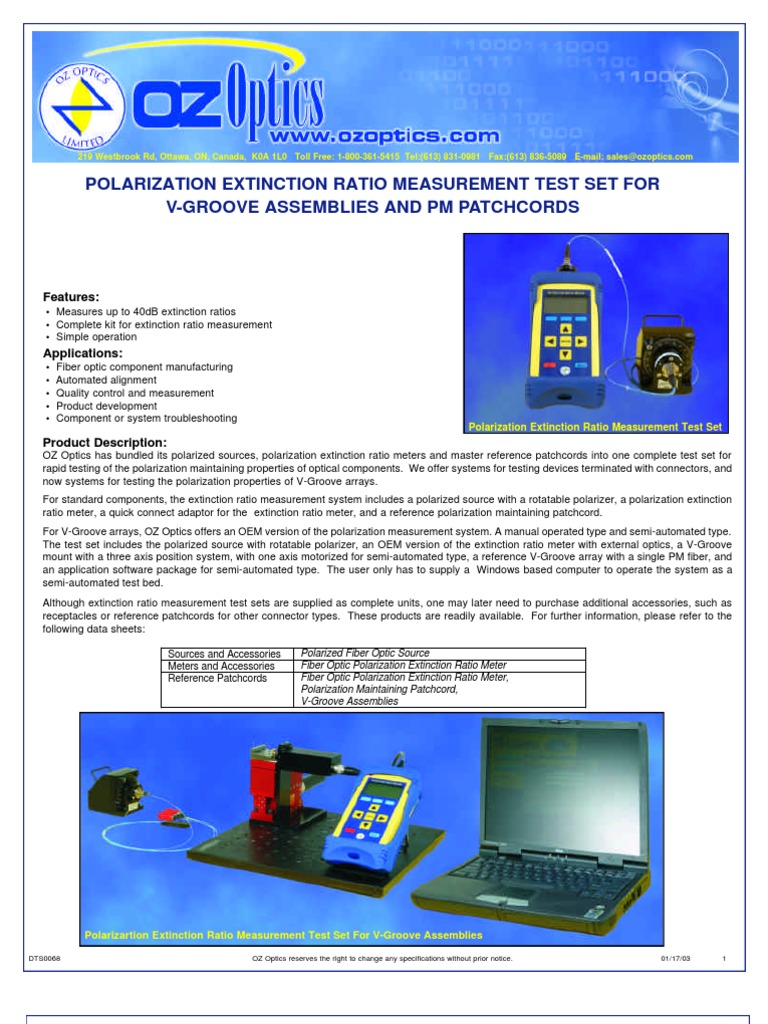 DTS0068 - PER Measurement PDF | PDF | Optical Fiber | Polarization (Waves)