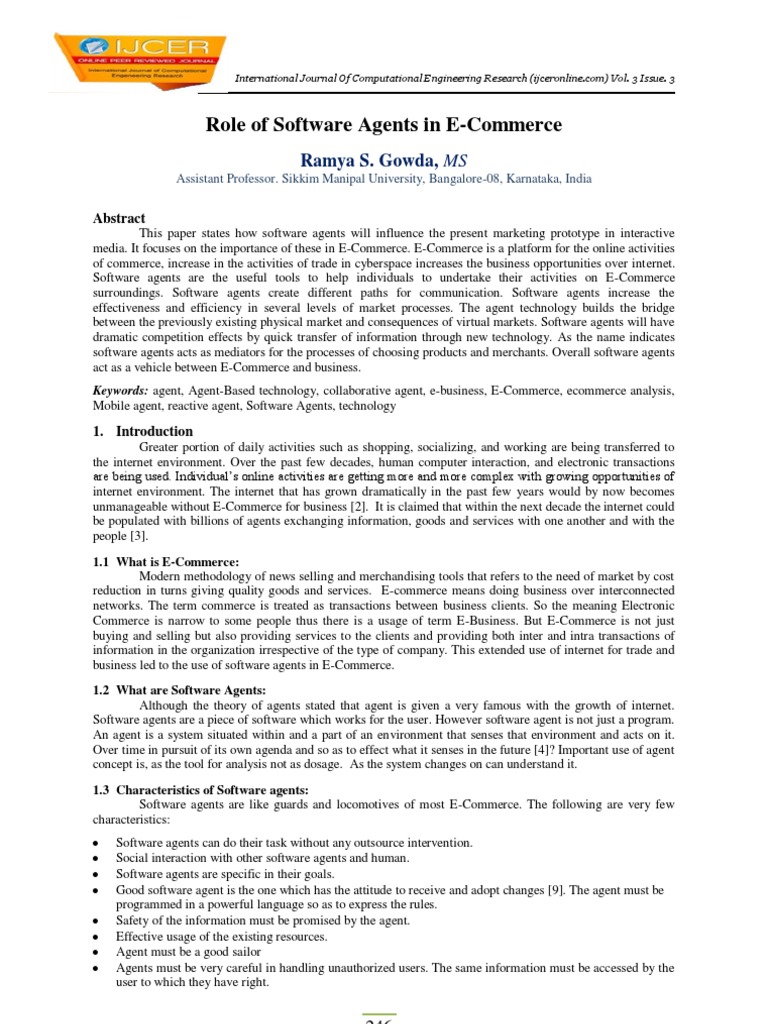 Role Of Software Agents As A Collaborative Tool Ecommerce Agent Based Model E Commerce