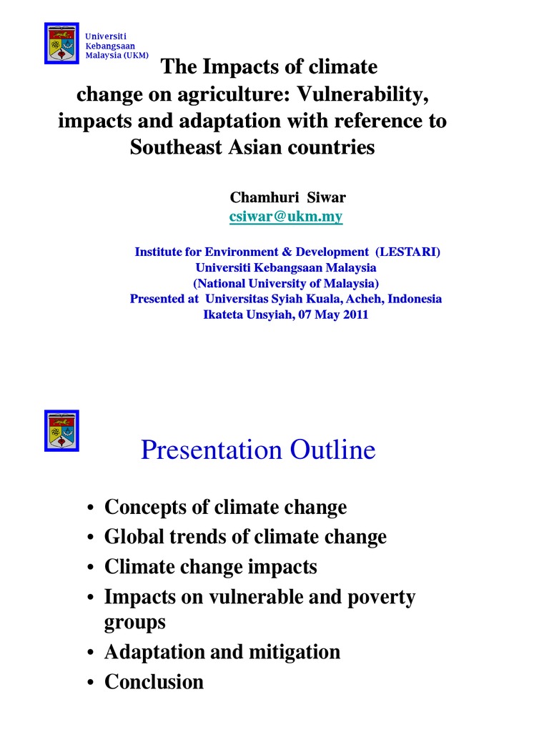 Climate Change Impacts on Agriculture | PDF | Climate Change Mitigation ...