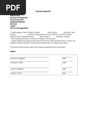 Payment Agreement