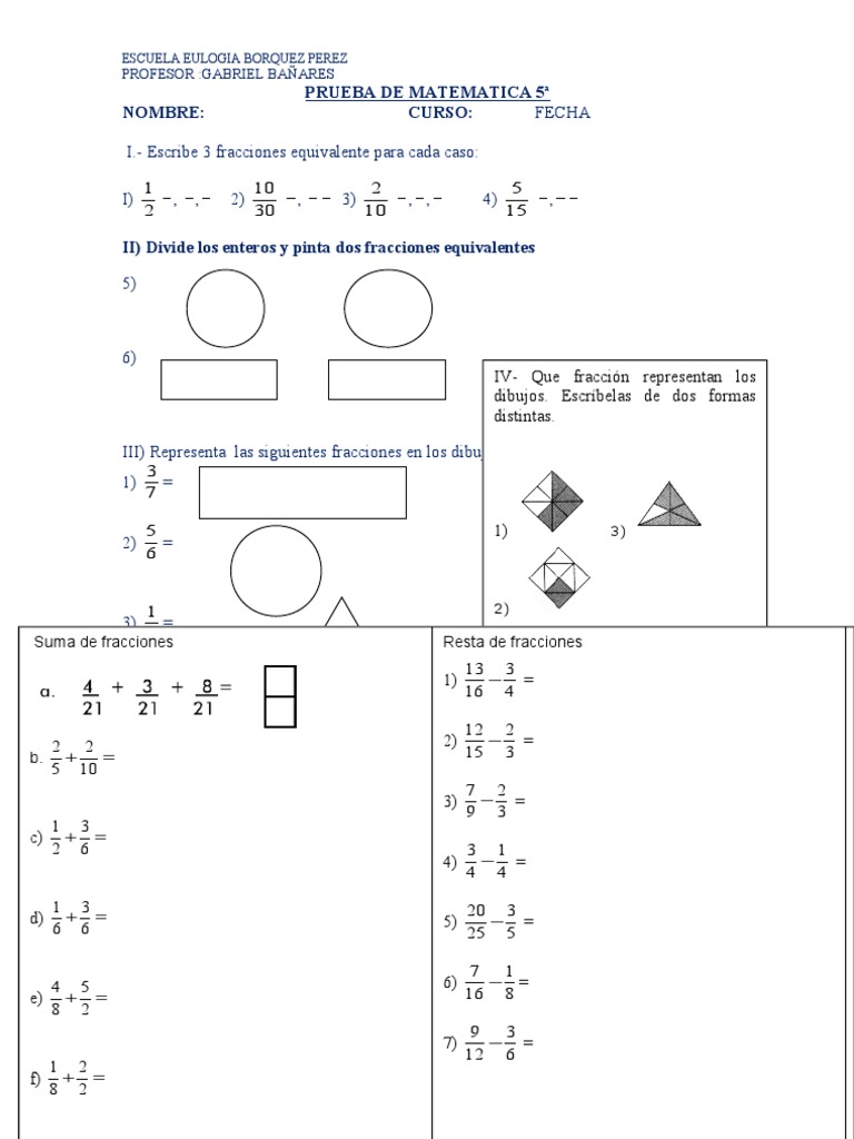 prueba de fracciones quinto basico 2013.doc