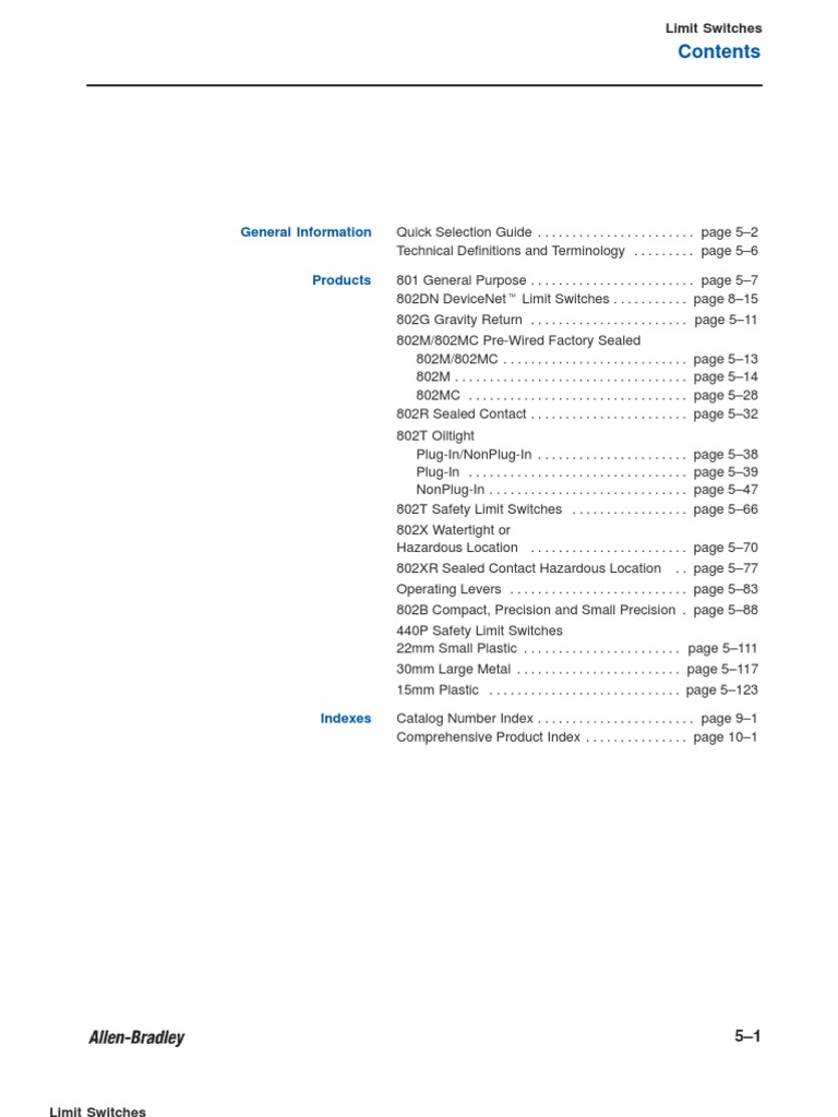 Limit Switches Overview and Selection Guide | PDF | Switch | Actuator