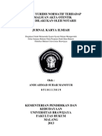 Download Analisis Yuridis Normatif Terhadap Pemalsuan Akta Otentik Yang Dilakukan Notaris by s1mb4h SN165725116 doc pdf