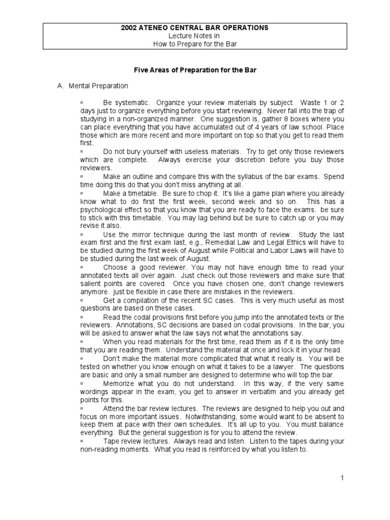 Bar Exam Preparation Strategies | PDF | Test (Assessment)
