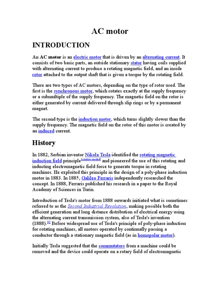 AC Motor | PDF | Electric Motor | Magnetic Devices