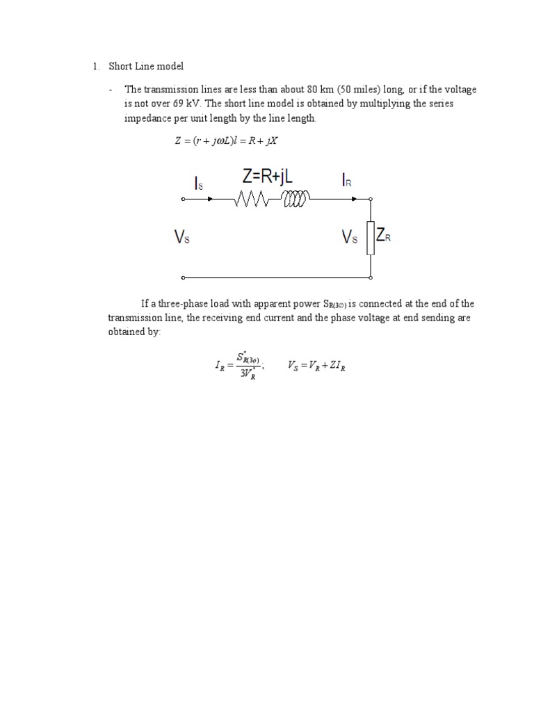 Short Line Transmission Model Analysis | PDF | Electric Power ...