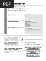 Fedders Dehumidifier A7DH65B2A-A-R User Manual