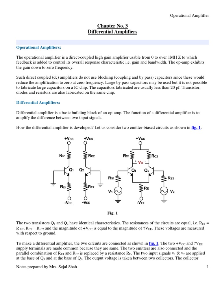 Differential Amplifier Configurations Explained | PDF | Operational ...