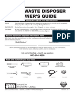 Waste King Disposer Manual - L8000 Legend Series