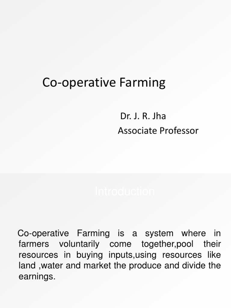 Understanding Cooperative Farming | PDF | Cooperative | Agriculture