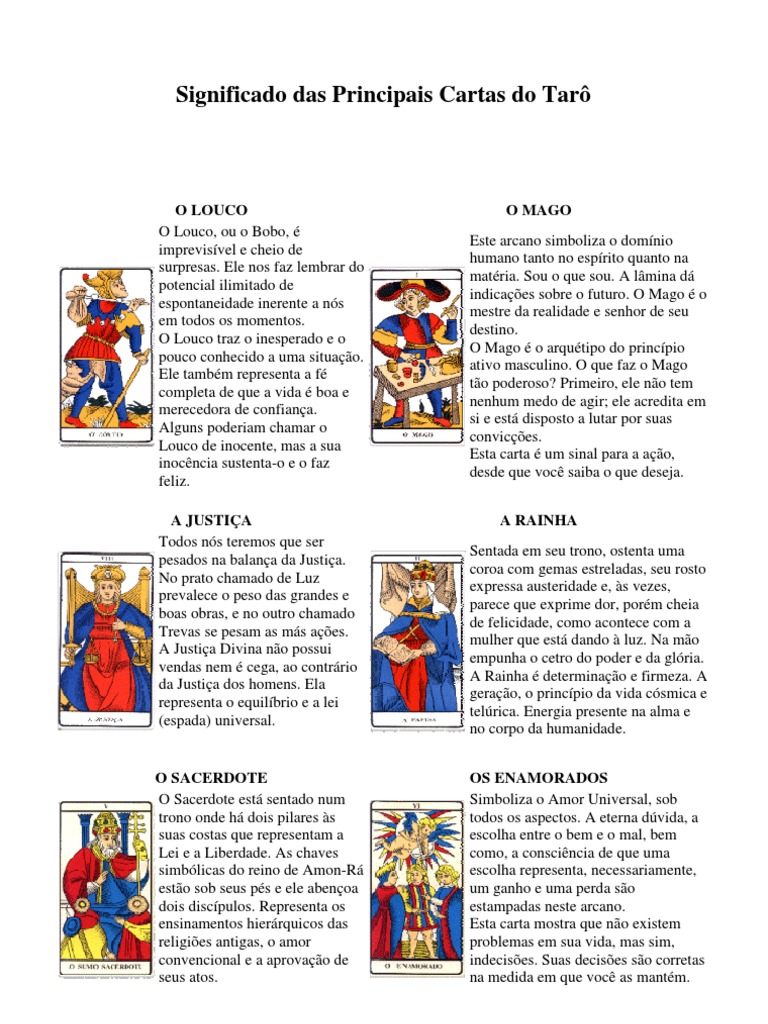 Desvende o significado das cartas do Tarot de Marselha