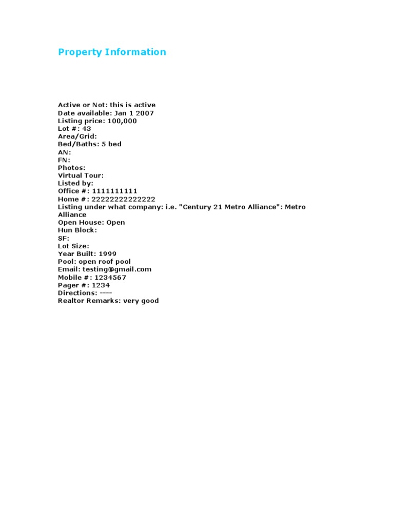 Property Information | PDF