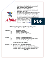 Alpha Schedule 2013