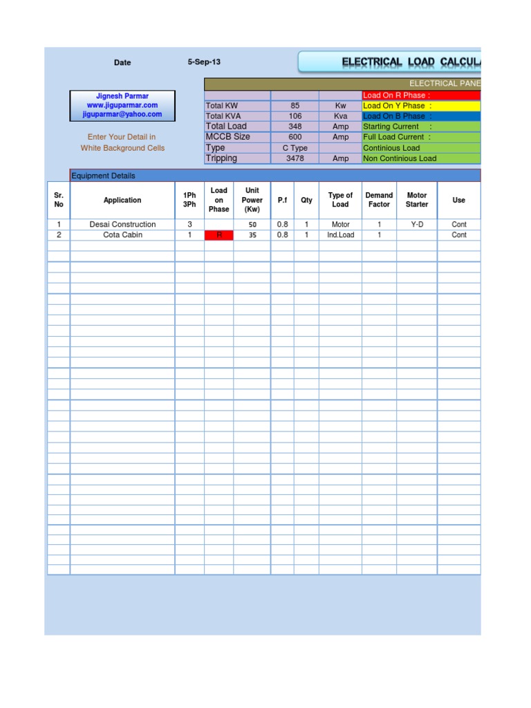 Electrical Load Calculation Guide | PDF | Kilowatt Hour | Physical ...