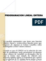 Programacion Lineal Entera