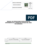 MANUAL DE OPERACIONES ESPECIFÍCOS DE ENFERMERÍA EN LA UNIDAD DE CHOQUE DEL ÁREA DE QUMADOS