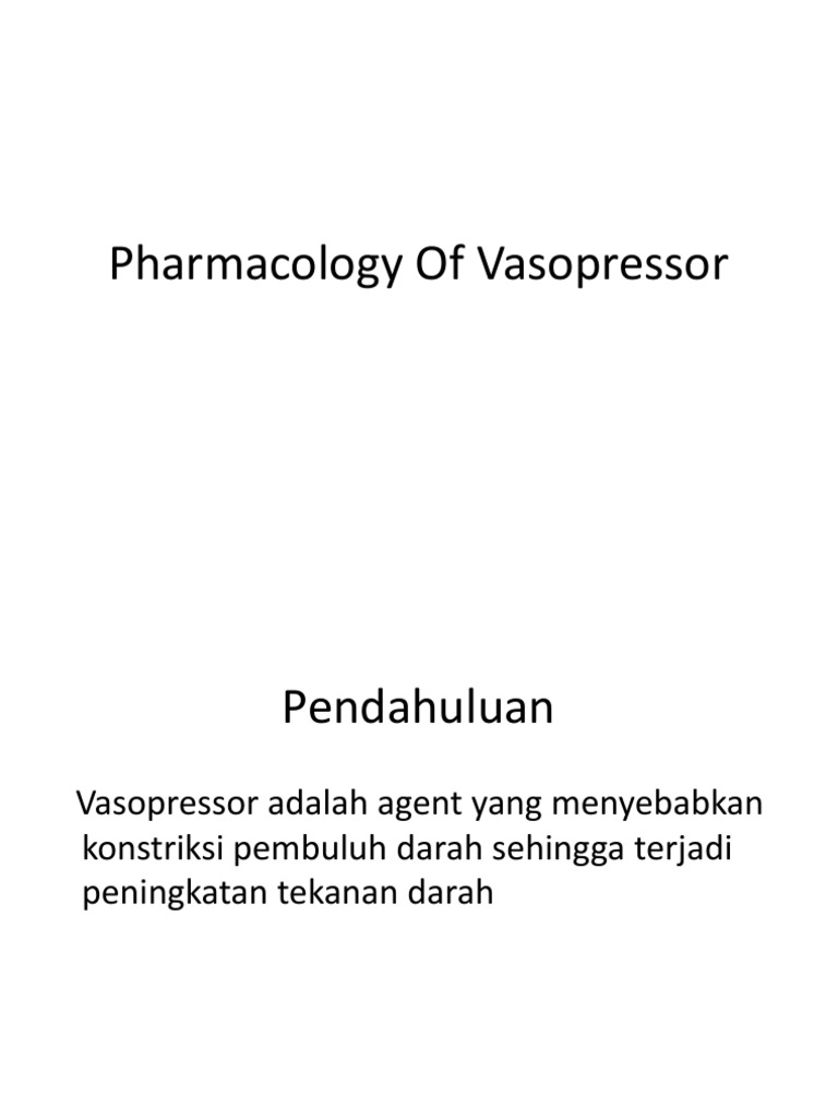 Farmakologi Vasopressor untuk Hipotensi | PDF | Kesehatan Holistik