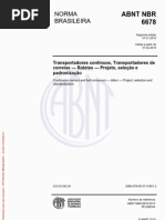 Nbr 6678 Transportadores Continuos Transportadores de Correias Roletes Projeto Selecao e Padronizacao
