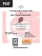 Download A detailed study of consumer attitude  behavior towards carbonated drinks by Manish Saran SN16587905 doc pdf