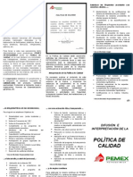 Triptico Politica de Calidad de PPQ