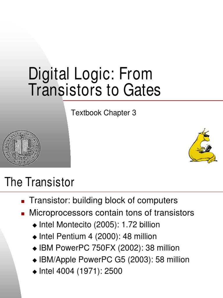 Digital Logic From Transistors To Gates Textbook Chapter 3 PDF